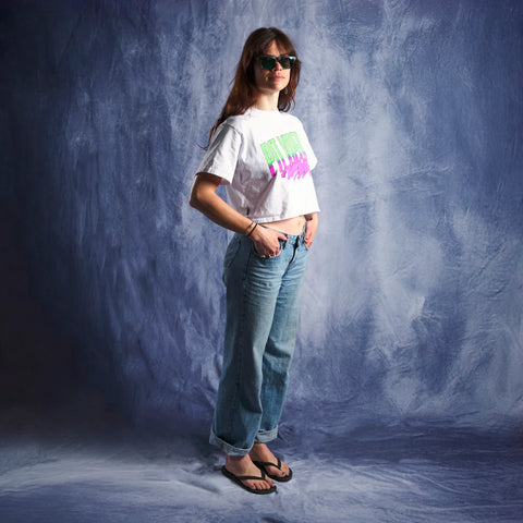 White Artificial Crop Tee